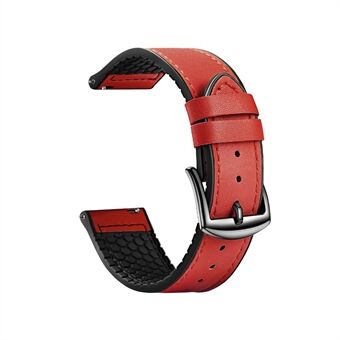 22mm Top Layer Leather Silicone Watch Strap for Huawei Watch GT 2 Pro 46mm