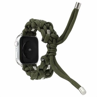 Woven Nylon + Steel Ring Watch Strap for Apple Watch Series 6/5/4/SE 40mm, Series 3/2/1 38mm