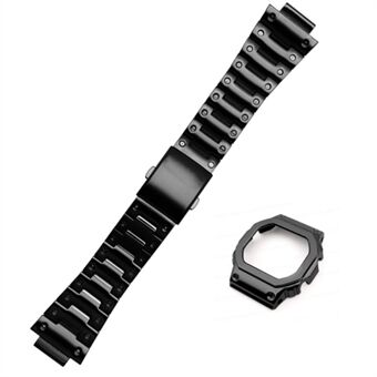 Stainless Steel Watch Band Replacement + Watch Cover for Casio G-SHOCK GW-5000/5035/DW5600/GW-M5610