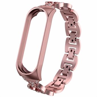 8-Shaped Design Bling Shiny Diamond Both Sides Jewelry Metal Strap for Xiaomi Mi Band 6 / 5