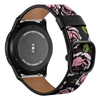 22mm Genuine Leather Stylish Printed Watch Band for Samsung Gear S3 Classic/S3 Frontier/Galaxy Watch 46mm