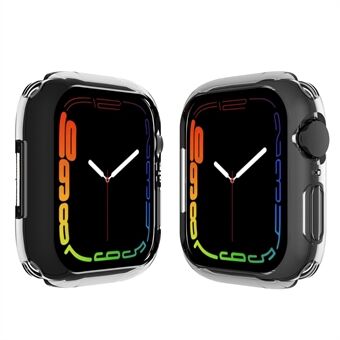 Scratch-resistant Flexible TPU Electroplating Protective Watch Frame Case for Apple Watch Series 7 41mm - Transparent