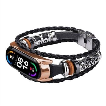 Retro Ethnic Style Smart Watch Wrist Band Strap Beaded Bracelet for Xiaomi Mi Band 5/6