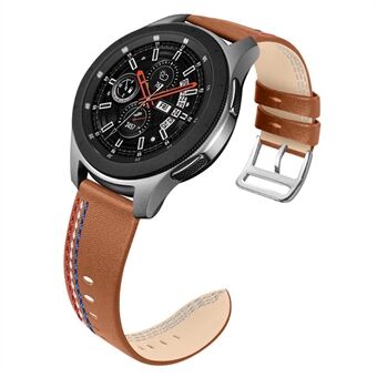 Top Layer Cowhide Genuine Leather Stitching Design Watch Band Strap for Samsung Galaxy Watch3 45mm/Watch 46mm