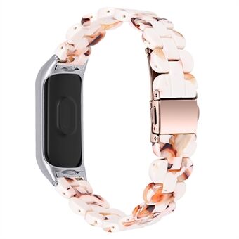 Stylish Oval Resin Watchband Replacement Wrist Strap with Folding Buckle for Xiaomi Mi Band 5/Band 6