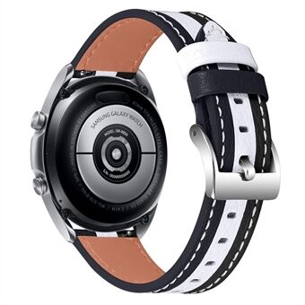 20mm Wrist Band for TicWatch 2/E/C2 Color Splicing Design Soft Cowhide Leather Watch Strap with Stainless Steel Buckle