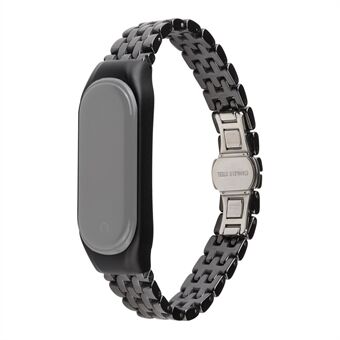 For Xiaomi Mi Band 3/Mi Band 4 Stylish Ceramics+Stainless Steel Watch Band Wrist Strap