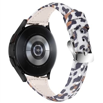 For Samsung Galaxy Watch 46mm/Watch3 45mm Genuine Cowhide Leather Leopard Texture Smart Watch Strap Wristband