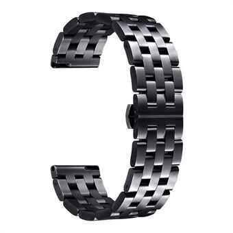 For Garmin Venu 2S/Vivoactive 4S 40mm/Vivomove 3S Replacement Watch Strap 18mm 5 Beads Stainless Steel Wrist Band