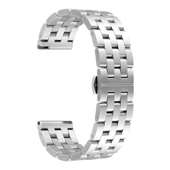 For Garmin Venu 2S/Vivoactive 4S 40mm/Vivomove 3S Replacement Watch Strap 18mm 5 Beads Stainless Steel Wrist Band