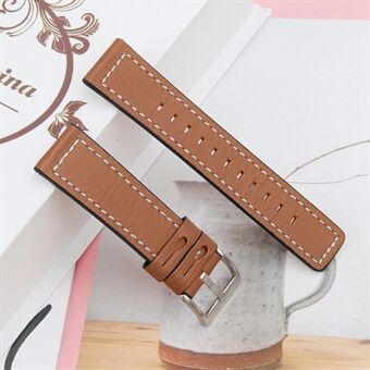 For Garmin Vivomove Style/GarminMove Style Cowhide Genuine Leather Stainless Steel Buckle Design Wear-resistant Smart Watch Strap Wrist Band