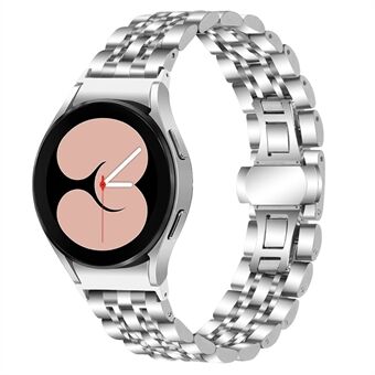 For Samsung Galaxy Watch4 Active 40mm / 44mm / Watch4 Classic 42mm / 46mm Stainless Steel Watch Strap 7 Beads Replacement Band - Silver