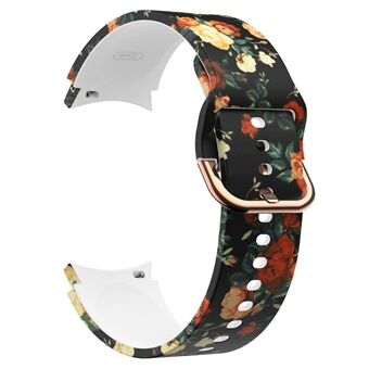 For Samsung Galaxy Watch 5 40mm / 44mm  /  5 Pro 45mm Pattern Printed Silicone Watch Strap 20mm Quick Release Watch Band with Buckle