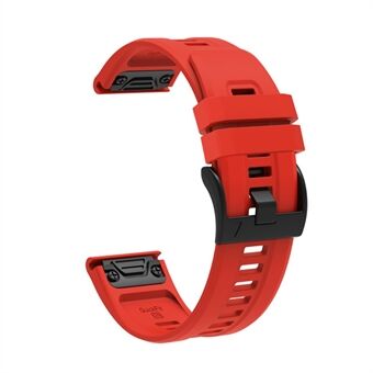 For Garmin Fenix 7X Silicone Watch Band 26mm Quick Release Metal Buckle Strap Replacement