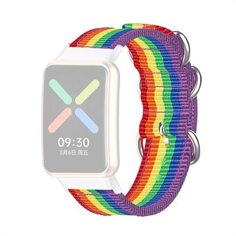 For Oppo Watch Free Watch Strap Adjustable Nylon Bracelet Smart Watch Breathable Band for Women  /  Men - Colorful