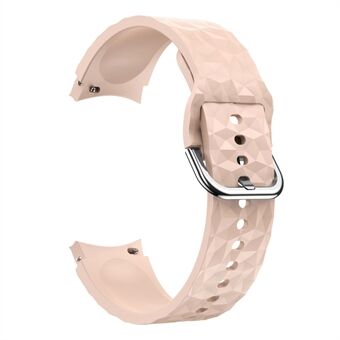 For Samsung Galaxy Watch 4 40mm / 44mm / Watch 4 Classic 42mm / 46mm / Watch 5 40mm / 44mm Rhombus Pattern Watch Band Soft Silicone Sport Wristband Strap