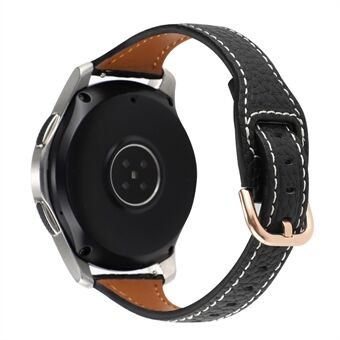 20mm T-shape Watchband for Samsung Galaxy Watch 5 Pro 45mm / Watch4 Classic 42mm / 46mm Litchi Texture Genuine Leather Watch Strap