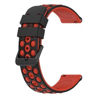 For Garmin Forerunner 255 / 745 Universal 22mm Bi-color Soft Silicone Watch Band Big Hole Design Watch Strap