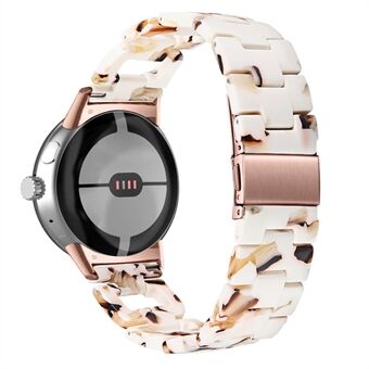 For Google Pixel Watch D Shape Resin Band Bracelet Stainless Steel Buckle Replacement Strap