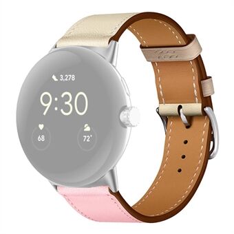 For Google Pixel Watch Genuine Leather Watch Band  Stainless Steel Buckle Replacement Strap