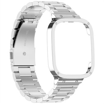 For Xiaomi Redmi Watch 3 / Mi Watch Lite 3 Watch Strap Stainless Steel 20mm Watch Band with Watch Case - Silver