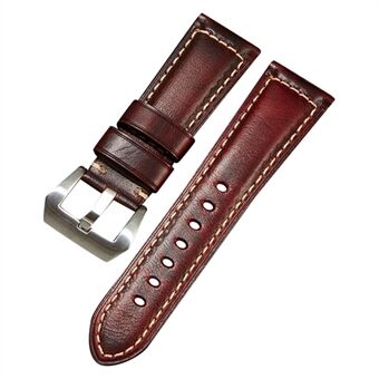 Retro Watch Band 22mm Top Grain Cowhide Genuine Leather Wristwatch Strap