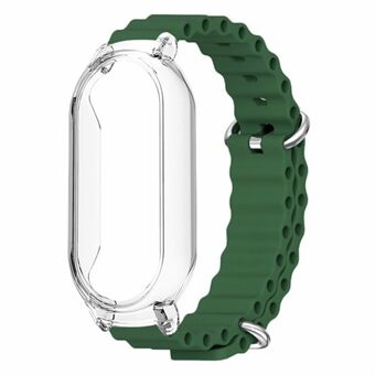 For Xiaomi Mi Band 7 Ocean Silicone Band Adjustable Wrist Strap with Transparent Watch Case