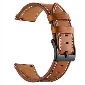 For Garmin Forerunner 265 / 255 22mm Stitching Watch Strap Genuine Cow Leather Watchband