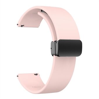 For Garmin Venu / Venu Sq / Venu Sq 2 /  Venu 2 Plus Watch Band 20mm Silicone Wrist Strap with Magnetic Folding Black Buckle