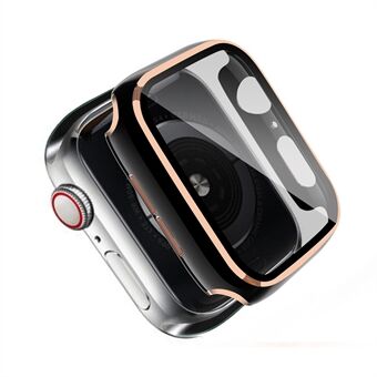 One-Piece Plated Hard PC Case with Tempered Glass Screen Protector for Apple Watch Series 3/2/1 38mm