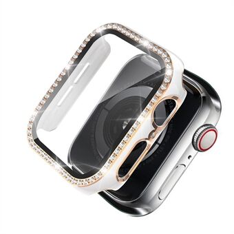 Two Color Electroplating Crystal Rhinestone PC Case Cover+Tempered Glass Film for Apple Watch 1/2/3 42mm