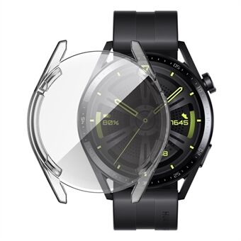 Clear Full Coverage Soft TPU Protective Watch Case Cover for Huawei Watch GT 3 46mm - Transparent White