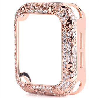 Tulip Zircon Decor Copper Anti-fall Stylish Watch Case Protective Cover for Apple Watch SE 44mm / Series 6/5/4 44mm