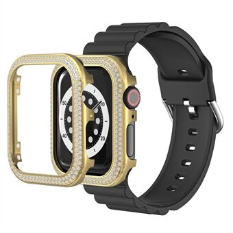 Zinc Alloy + Rhinestone Decor Watch Protective Case Cover for Apple Watch SE/Series 6/5/4 40mm