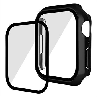 ENKAY 9H Tempered Glass Screen Protector Electroplating Hard PC Watch Case Cover for Apple Watch Series 7 45mm