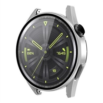 ENKAY for Huawei Watch GT 3 46mm 9H Tempered Glass Screen Protector Matte Rubberized Hard PC Watch Case