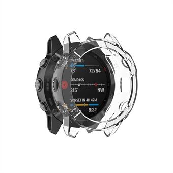 For Garmin Fenix 6/6 Pro Transparent TPU Anti-drop Watch Frame Protective Case