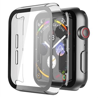 Hard PC Case with Touch Sensitive Tempered Glass Screen Protector for Apple Watch Series 7 41mm - Transparent