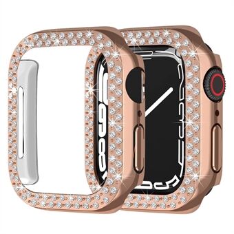 Rhinestone Decor Scratch-resistant PC Watch Case Frame Edge Cover for Apple Watch Series 7 45mm