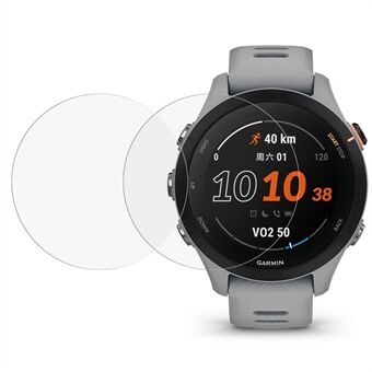 For Garmin Forerunner 255S 2Pcs/Pack 2.5D Arc Edge Anti-Wear Ultra Clear Tempered Glass Protective Film Smart Watch Screen Protector