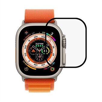 RURIHAI For Apple Watch Ultra 49mm Silk Printing Screen Protector Full Coverage Anti-Scratch Tempered Glass HD Film