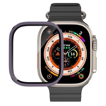 For Apple Watch Ultra 49mm Tempered Glass Screen Film + Aluminum Alloy Watch Frame Integrated Protector