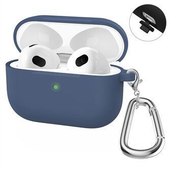 HAT-PRINCE Thick Silicone Shockproof Cover Wireless Bluetooth Earphone Protector with Carabiner for Apple AirPods Pro 3 (2021)