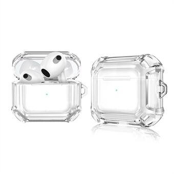 Dual Color Transparent TPU Protective Case Earphone Cover with Keyring for Apple AirPods 3