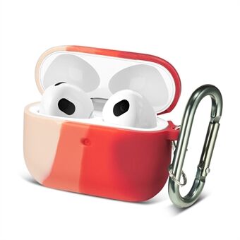 Rainbow Soft Silicone Earphone Protective Case Shell with Carabiner for Airpods 3