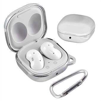 For Samsung Galaxy Buds Live Earphone Case Electroplating Full-body Hard PC Shockproof Headset Box Cover with Hook