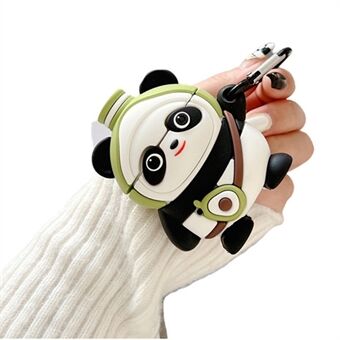 For Apple AirPods with Charging Case (2016)/(2019)/AirPods with Wireless Charging Case (2019) Anti-fall Cute Cartoon Panda Soft Silicone Anti-scratch Protective Case Bluetooth Earbuds Cover