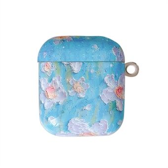 For Apple AirPods 3 Charging Case Cover Bluetooth Headset Anti-Drop Case Flower Pattern IMD+TPU Protector with Buckle