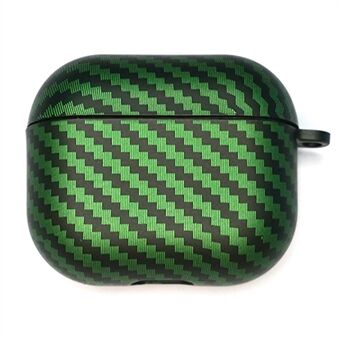 For Apple AirPods 3 TPU Protective Case Carbon Fiber Texture Bluetooth Earphone Anti-scratch Cover