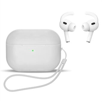 For AirPods Pro 2 Earphones Case Full Protective Silicone Shockproof Cover with Strap / Ear-Tip